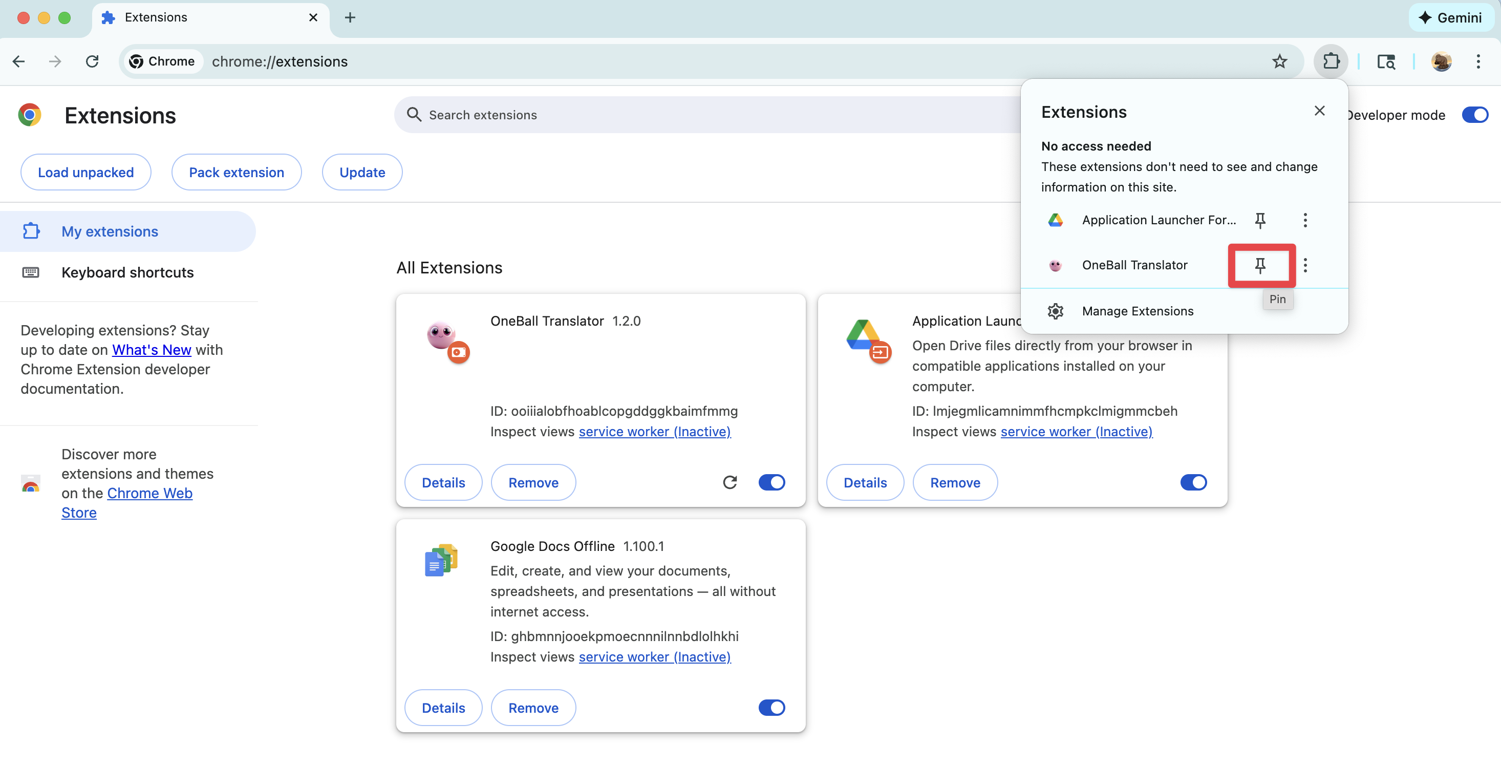 固定插件到导航栏